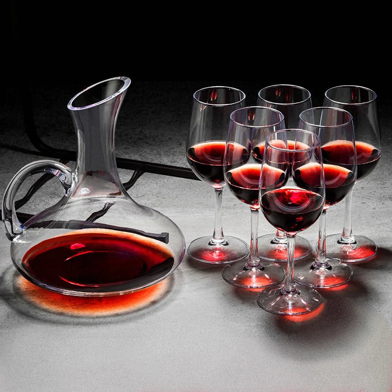 Red Wine Glasses Set with Wine Decanter