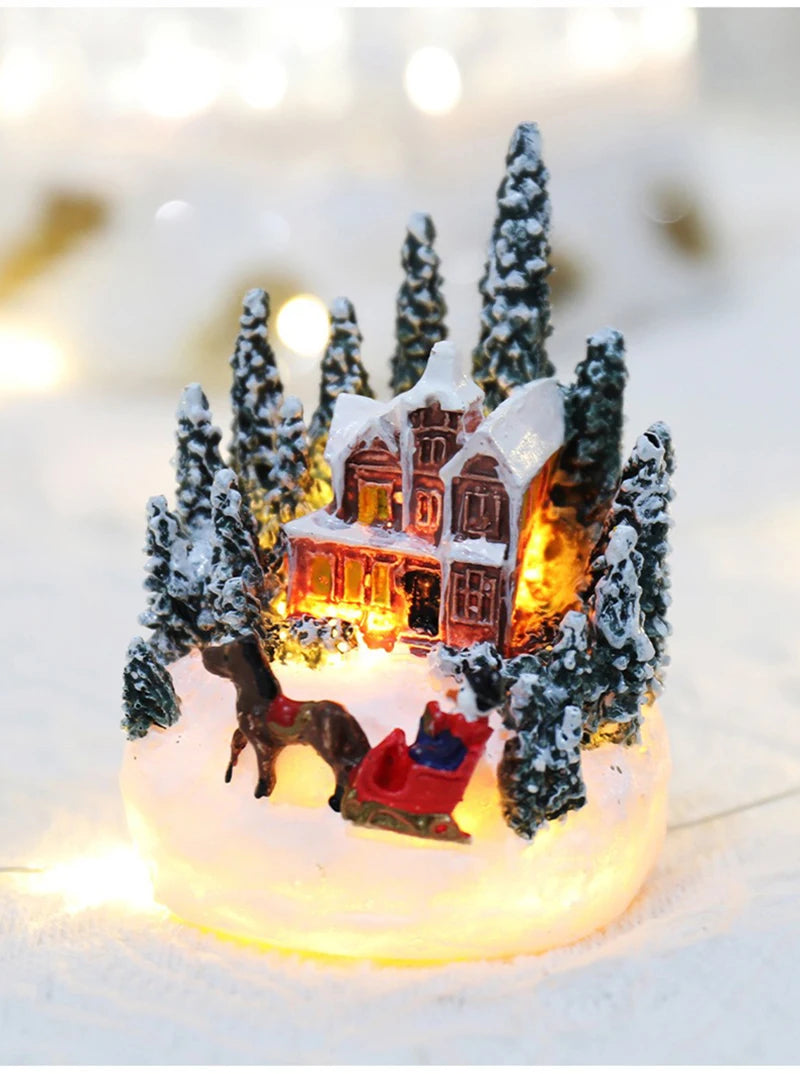 Christmas Decorations  LED Luminous Micro Landscape House
