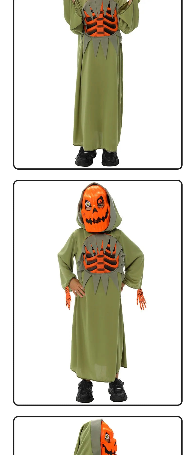 Halloween Pumpkin Cosplay Children Jumpsuit Headwear