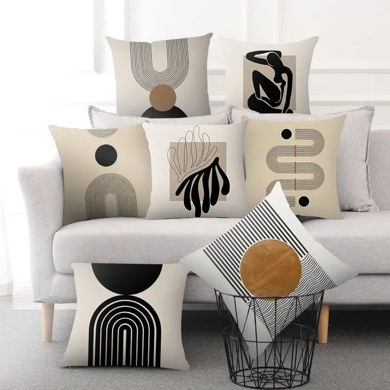 Creative Abstract Line Pattern Cushion Cover