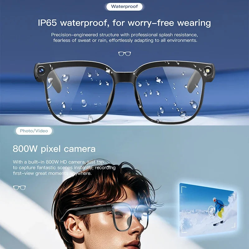 Smart AI Translation 4K Camera Bluetooth Music Glasses