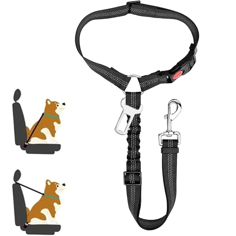 2-in-1 Car Adjustable Pet Safety Seat Belt