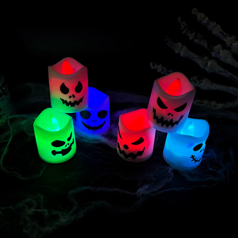 6pcs Halloween Led Ghost Candle Light
