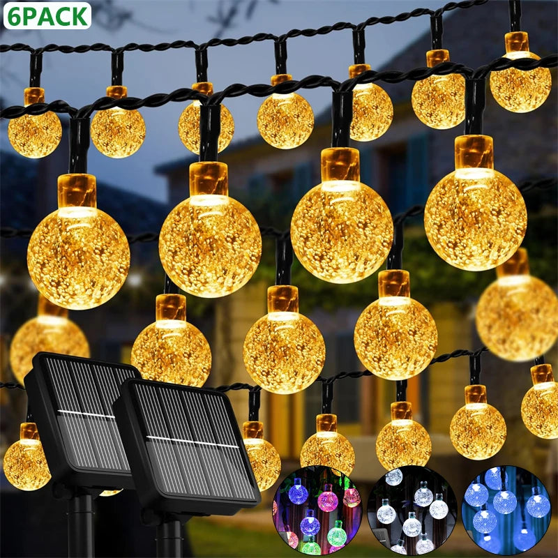 LED Solar String 60 Leds Waterproof 8 Modes Garden Light
