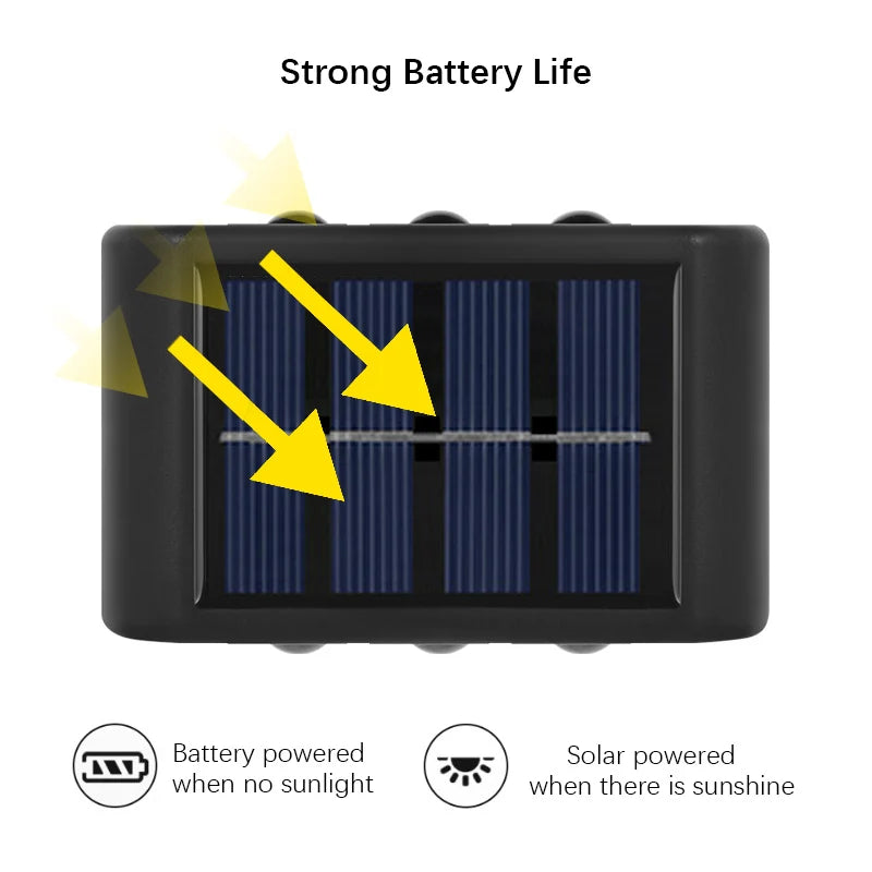 6LED Solar Outdoor Atmosphere Wall Lamp