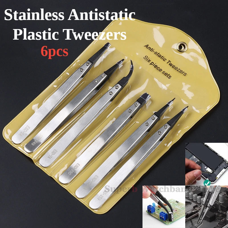 Stainless Antistatic Plastic Tweezers