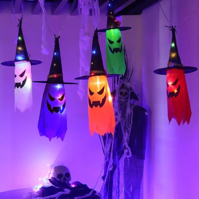 Halloween LED Flashing Light Hanging Ghost Decoration