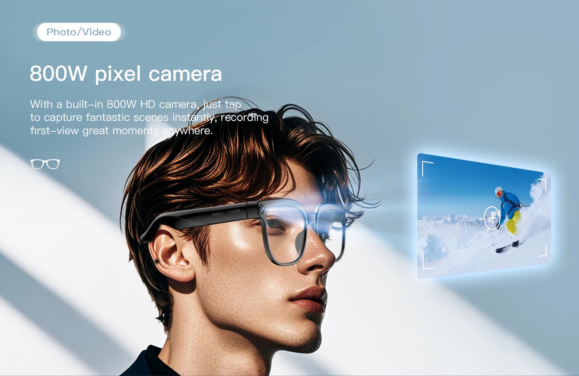 Smart AI Translation 4K Camera Bluetooth Music Glasses