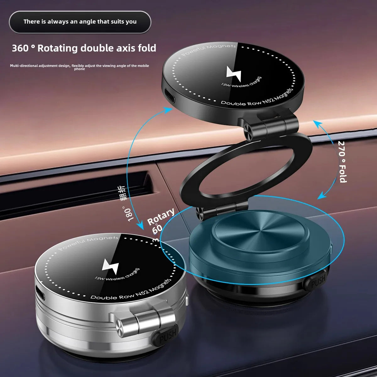 15W Wireless Charger  Double Sides Phone Holder