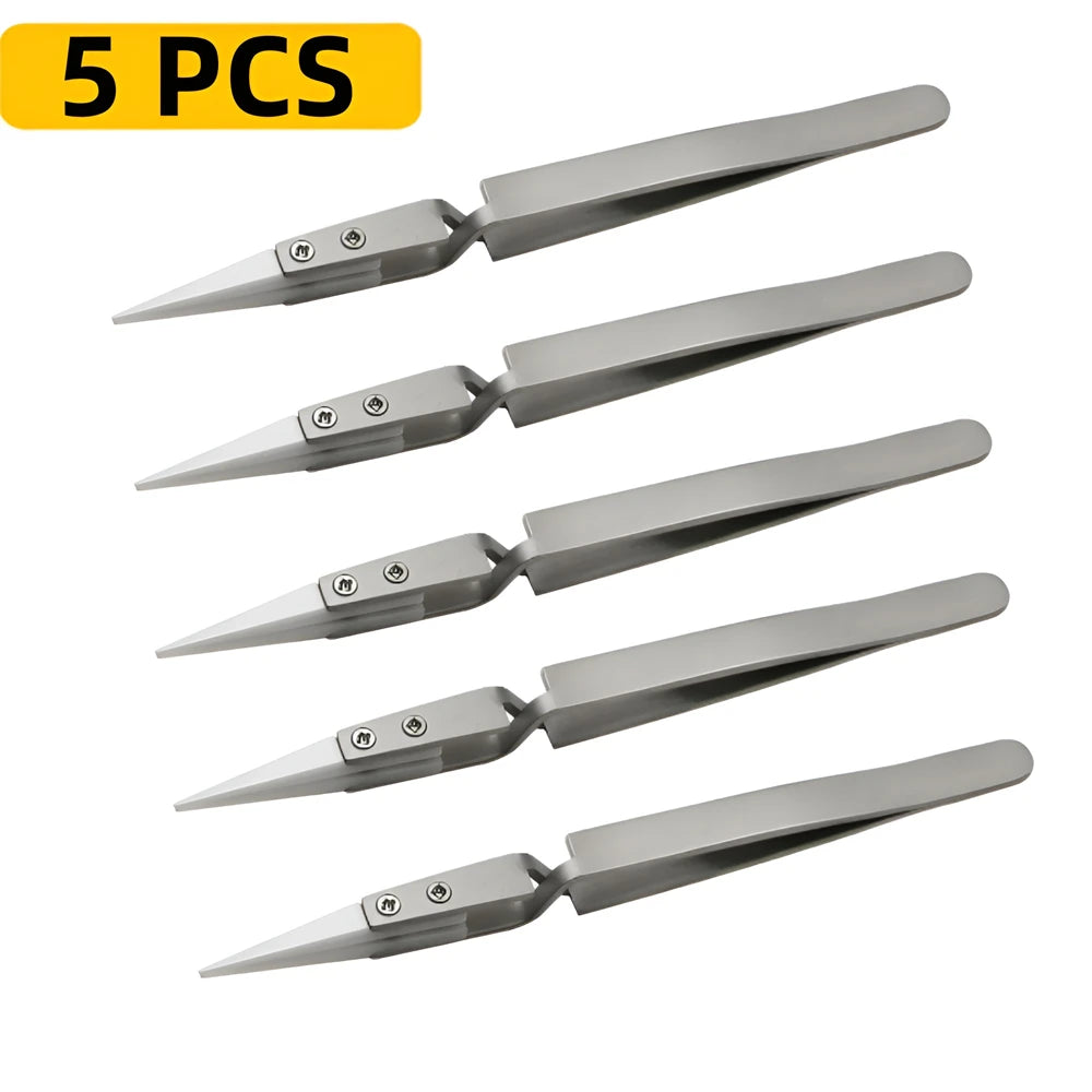 1/3PCS Resistant Precision Chuck Ceramic Tweezers