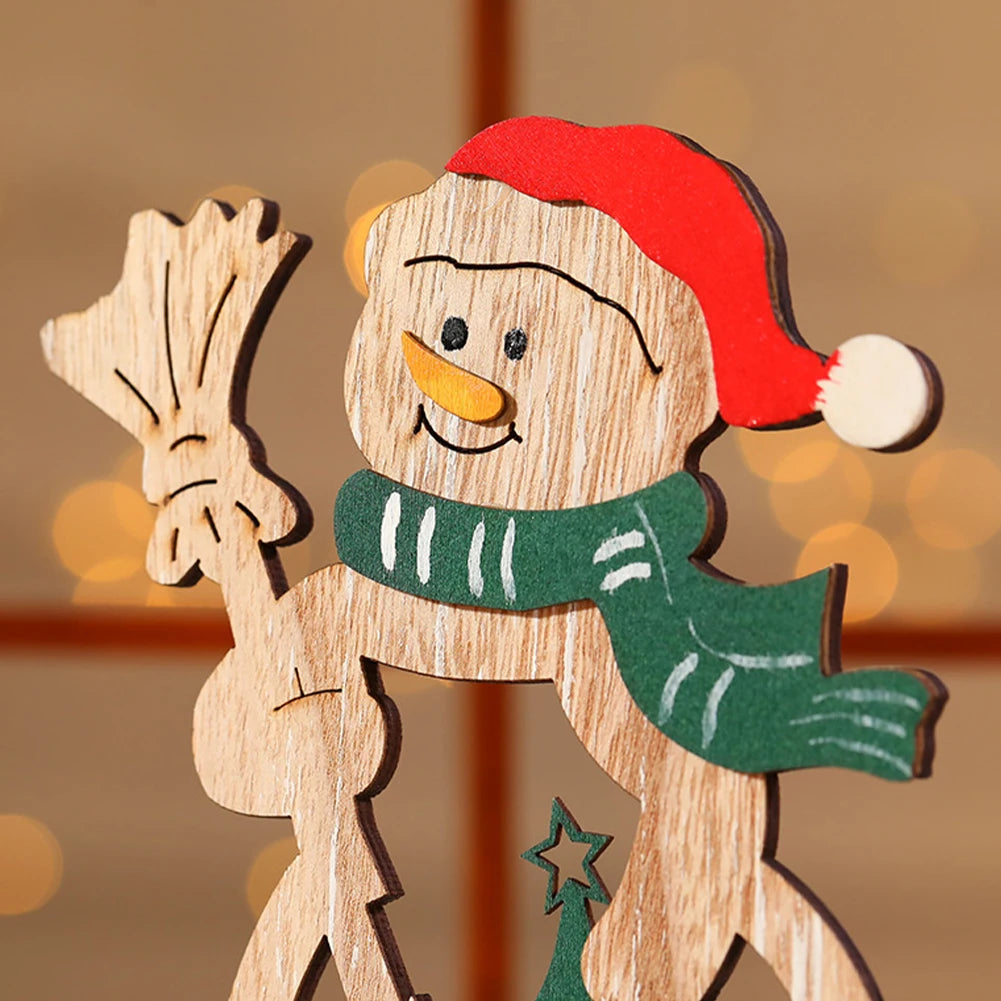 Wooden Crafts Creative Ornaments Santa Claus Snowman