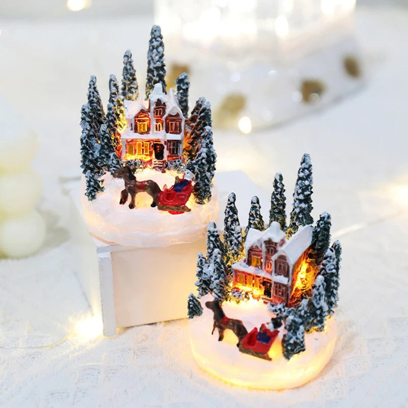 Christmas Decorations  LED Luminous Micro Landscape House