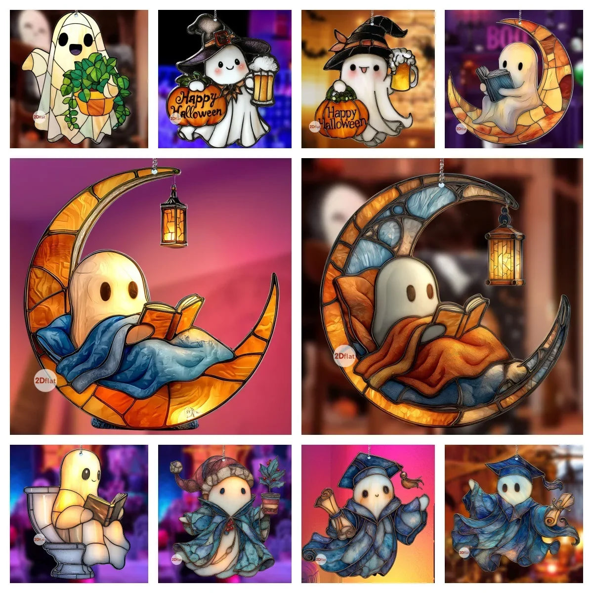 Halloween Ghost 2D Ghost Hanging Decorations