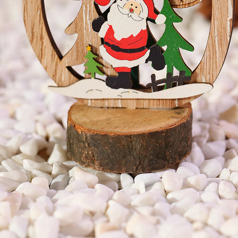 Wooden Crafts Creative Ornaments Santa Claus Snowman