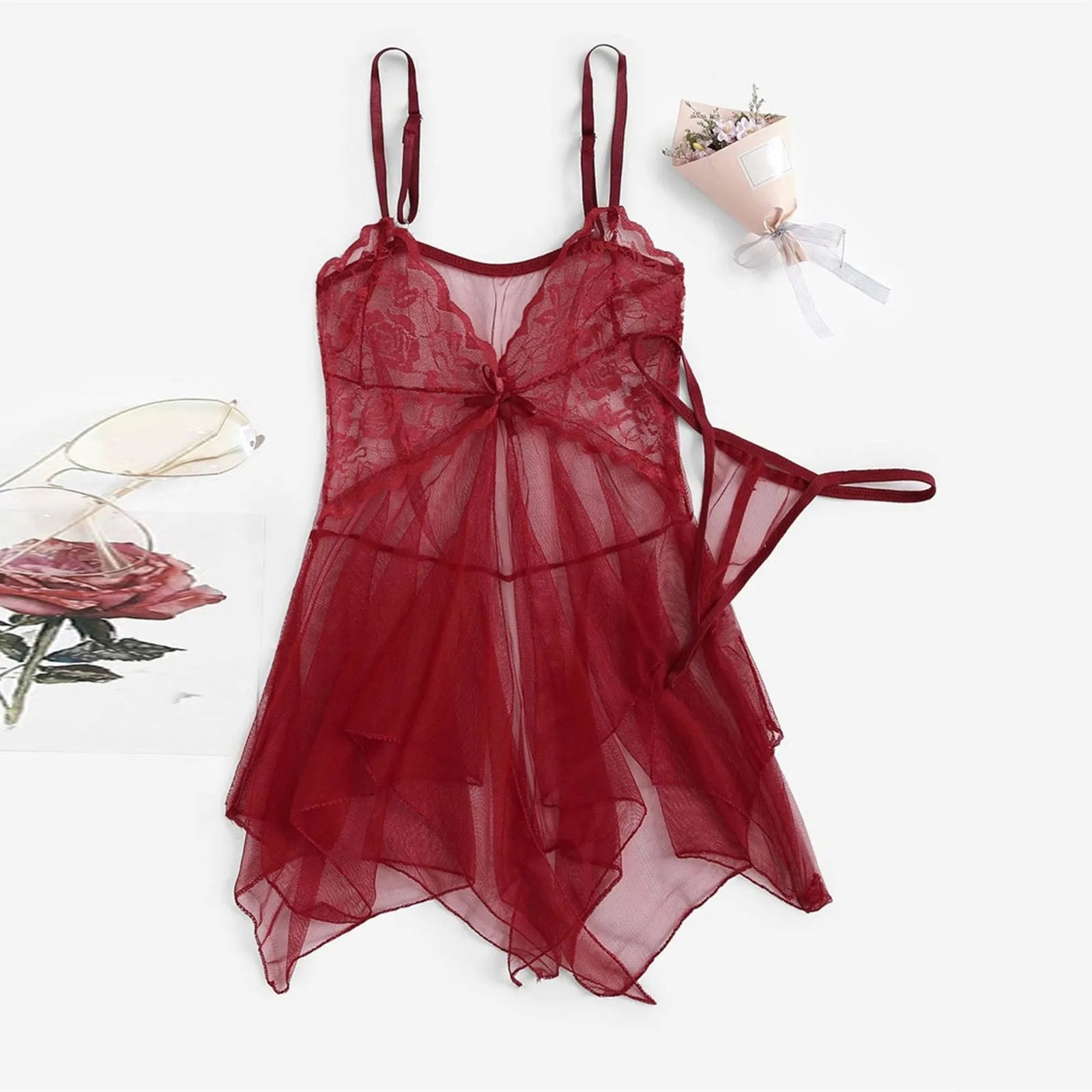 Fine Women Lace Sexy Lingerie Fantasy Set