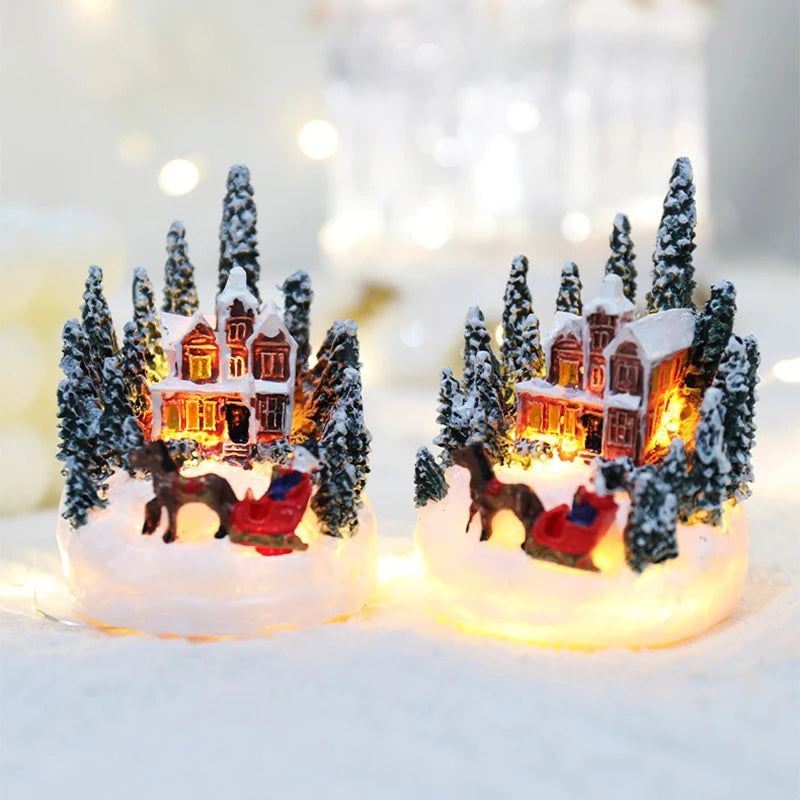 Christmas Decorations  LED Luminous Micro Landscape House
