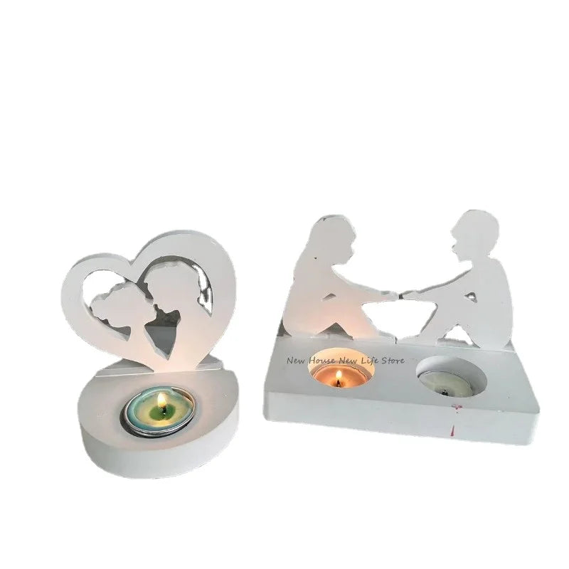 Valentine's Day Candle Holder Silicone Mold Couple