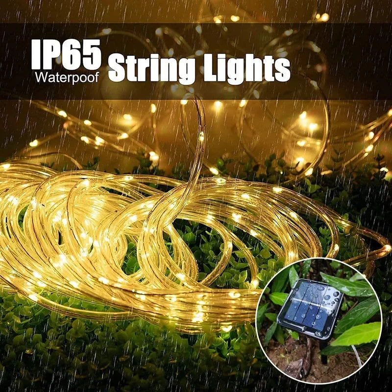 300LED Solar Rope Strip Light for Garden Lawn Tree Yard
