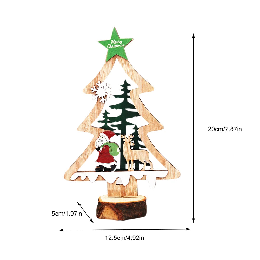 Wooden Crafts Creative Ornaments Santa Claus Snowman