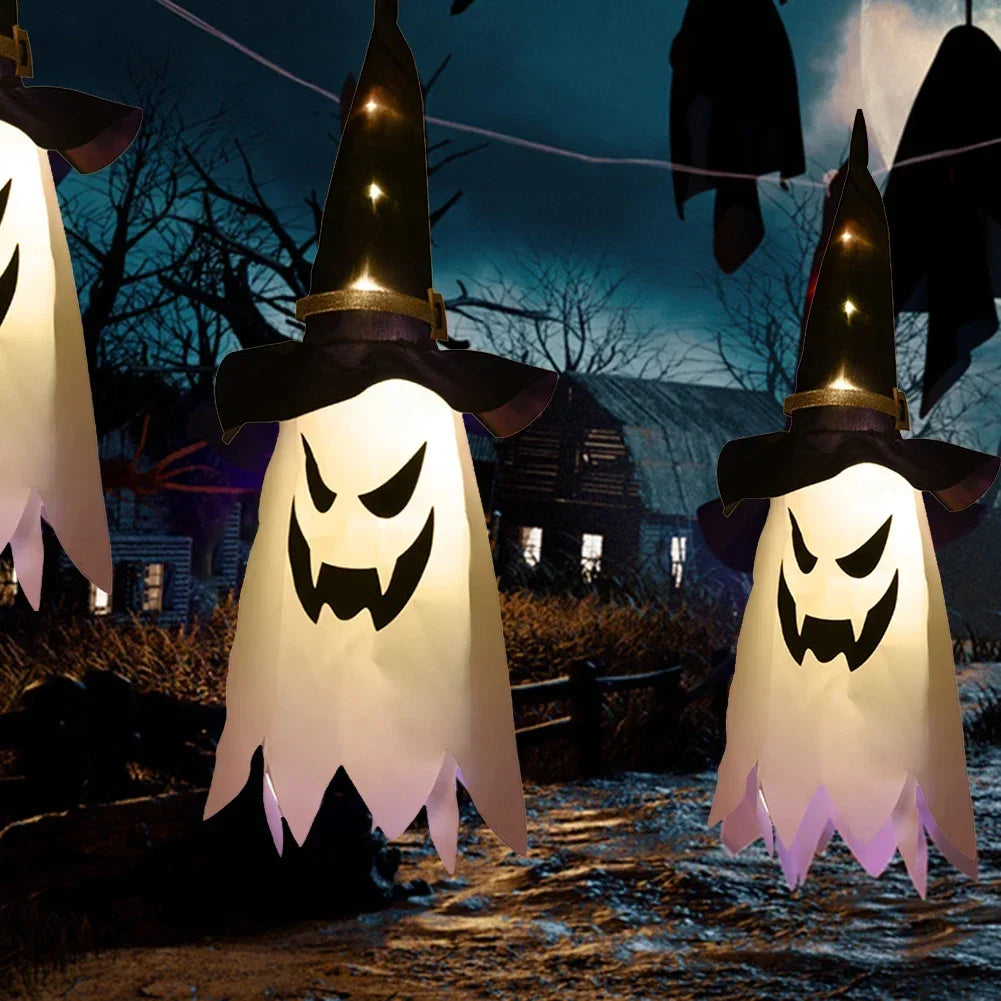 Halloween LED Flashing Light Hanging Ghost Decoration