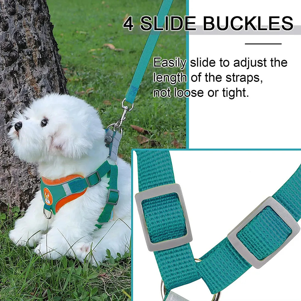 Step-in Pet Adjustable Soft Harness and Leash Set