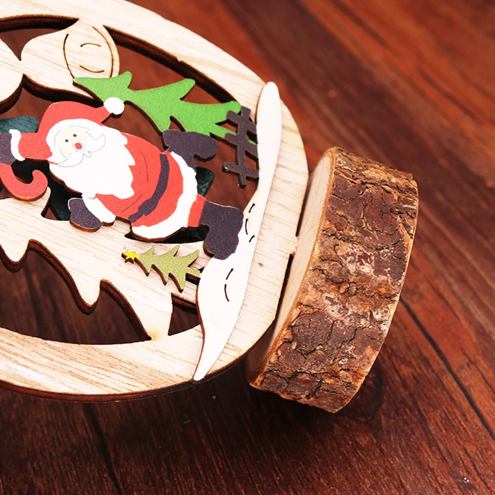 Wooden Crafts Creative Ornaments Santa Claus Snowman