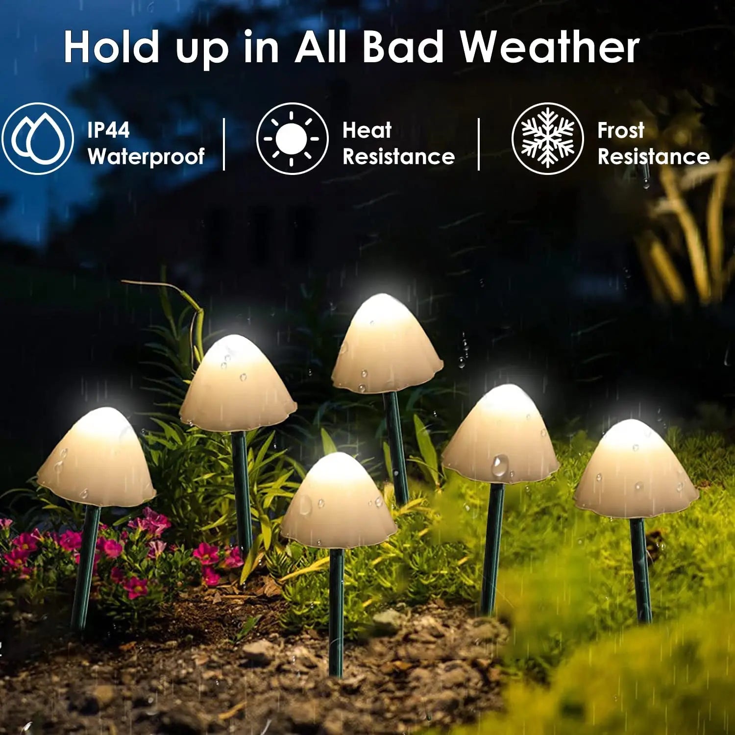 10 LED Solar Mushroom Lights