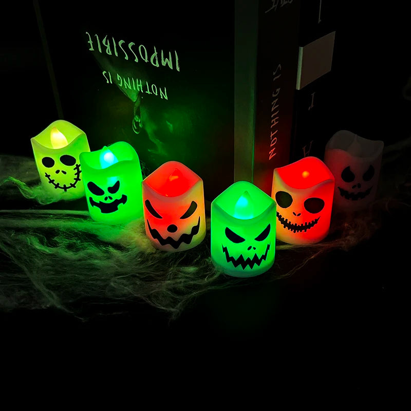 6pcs Halloween Led Ghost Candle Light