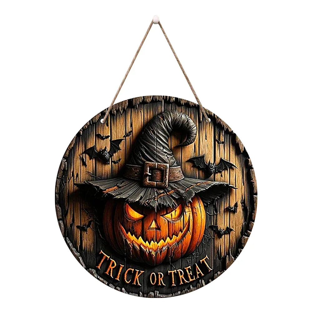Halloween Wooden Round Decorative