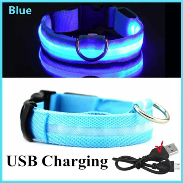 LED Glowing Dog Collar Adjustable Flashing