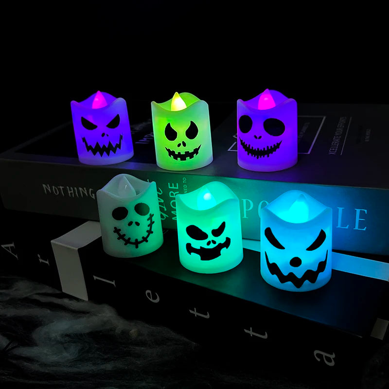 6pcs Halloween Led Ghost Candle Light