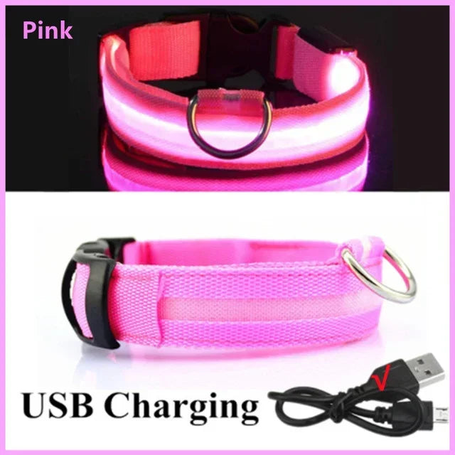 LED Glowing Dog Collar Adjustable Flashing