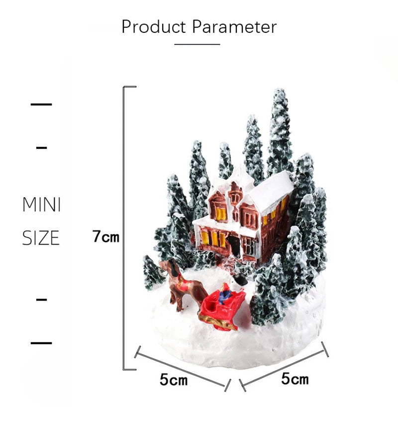 Christmas Decorations  LED Luminous Micro Landscape House