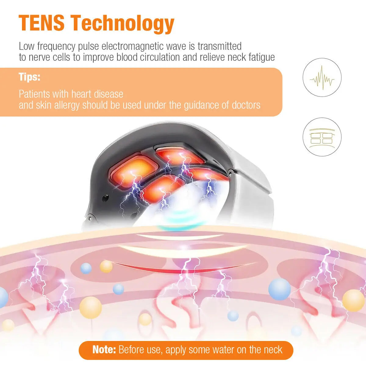 Electric Neck Magnetic Pulse Heating Relax Pain Relief Massage