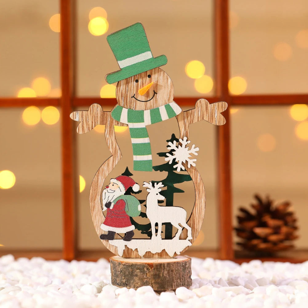 Wooden Crafts Creative Ornaments Santa Claus Snowman