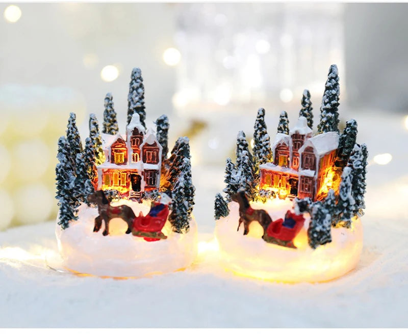 Christmas Decorations  LED Luminous Micro Landscape House