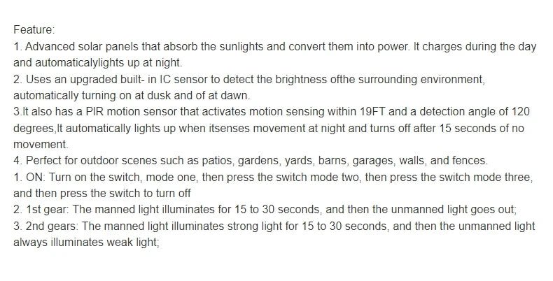 Powerful Outdoor Solar Lamp