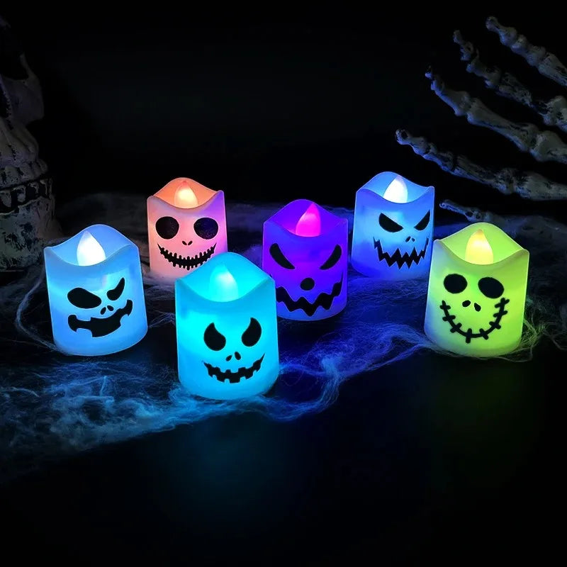 6pcs Halloween Led Ghost Candle Light