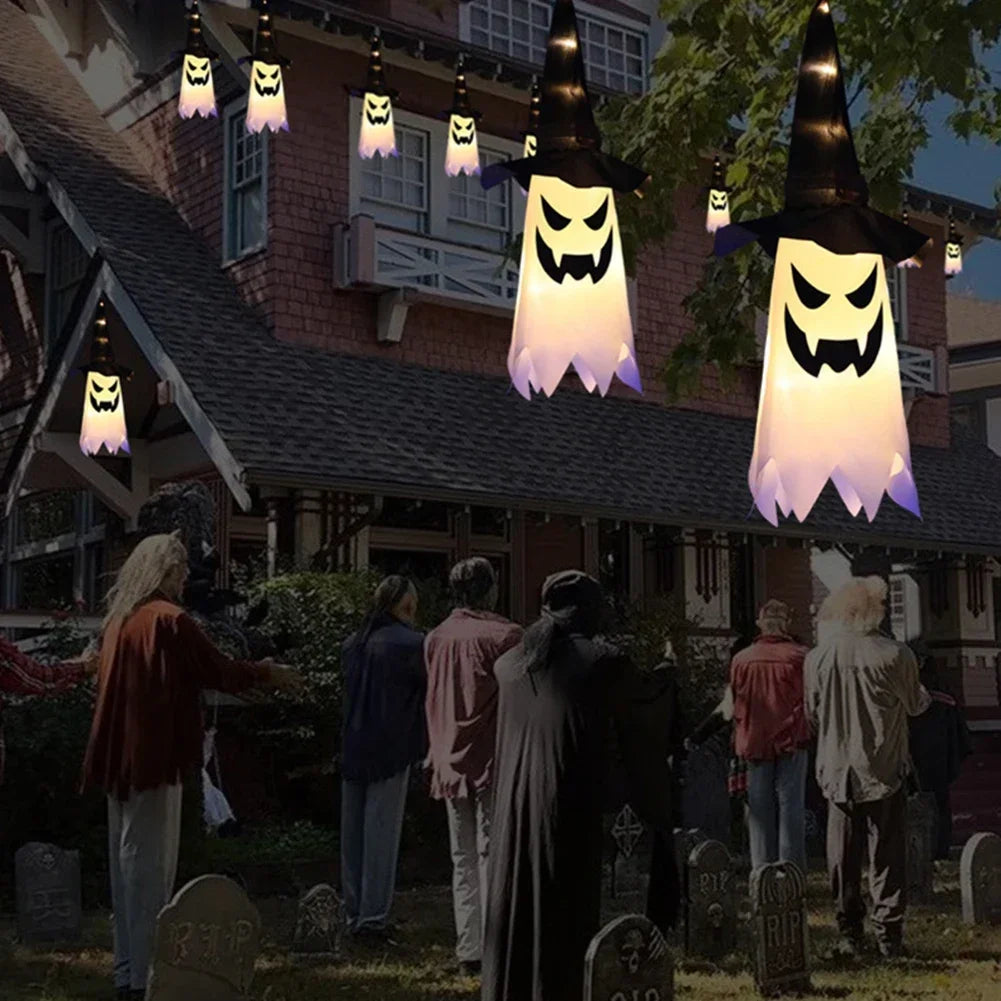 Halloween LED Flashing Light Hanging Ghost Decoration