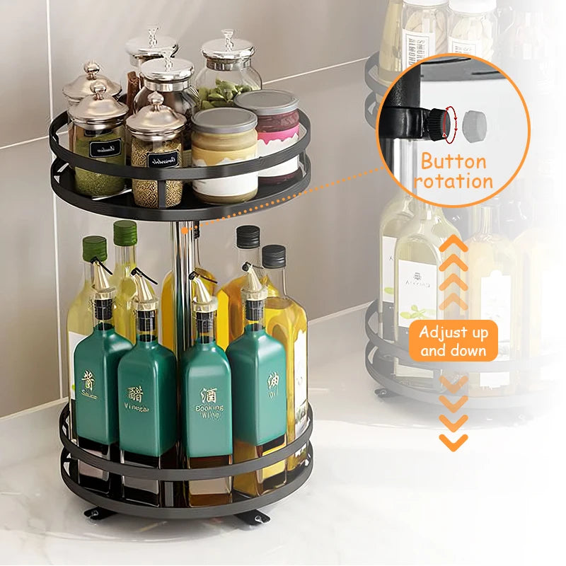 360°Rotation Spice Rack Organizer For Kitchen Accessories